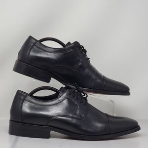 Johnston & Murphy Mens Size 12M Cap Toe Oxford Black Leather Shoes